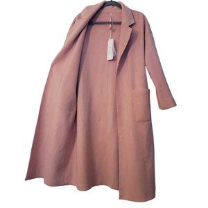 Luxurious Double-Sided Pink Wool Coat Premium Wool Exterior Women Coat (L)